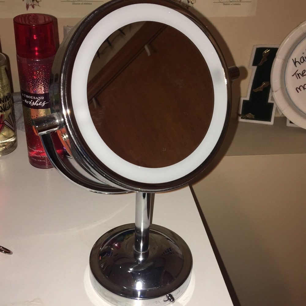 A makeup mirror